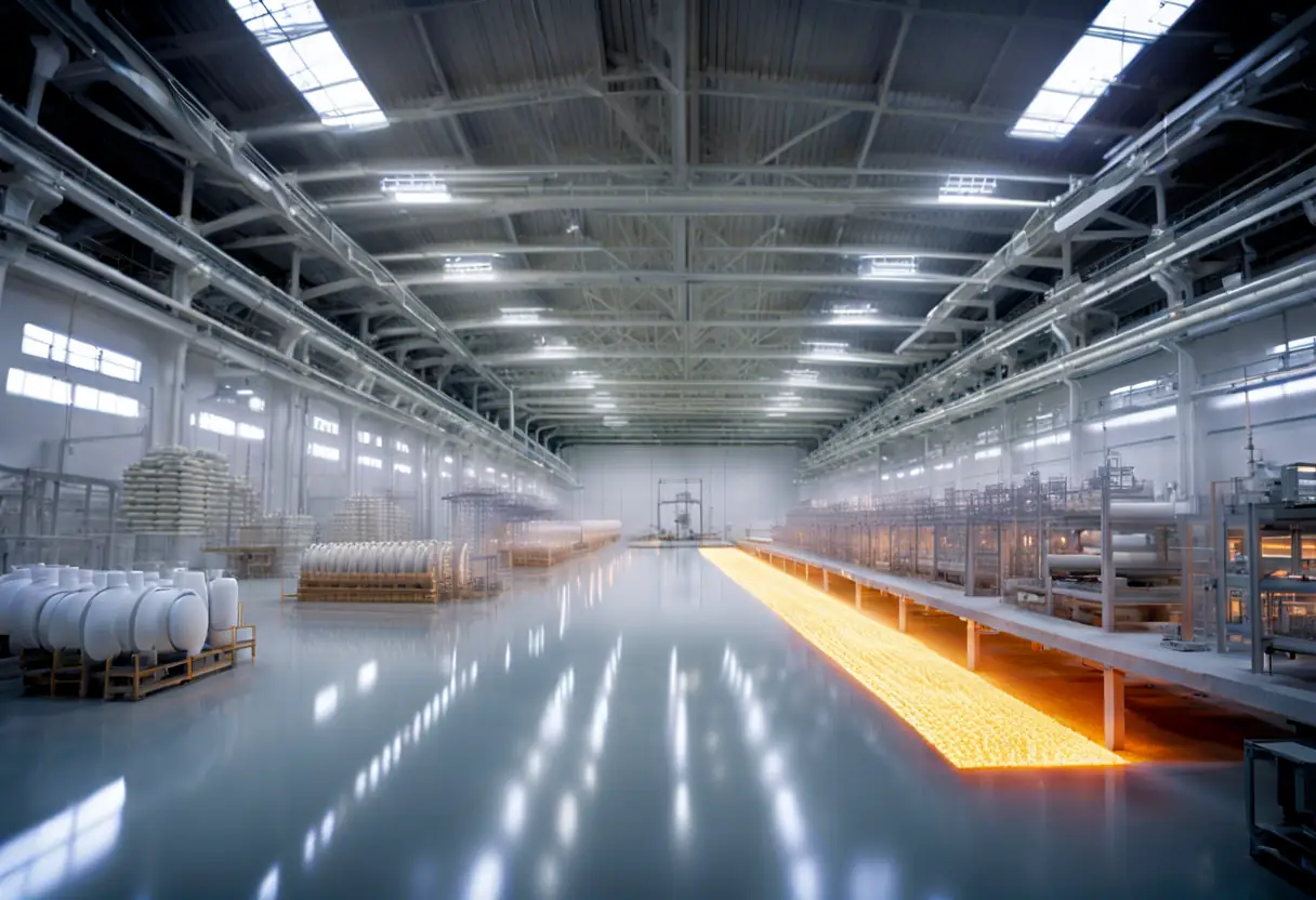 A temperature sensor in a ceramics production facility, illustrating its use in maintaining optimal manufacturing conditions.